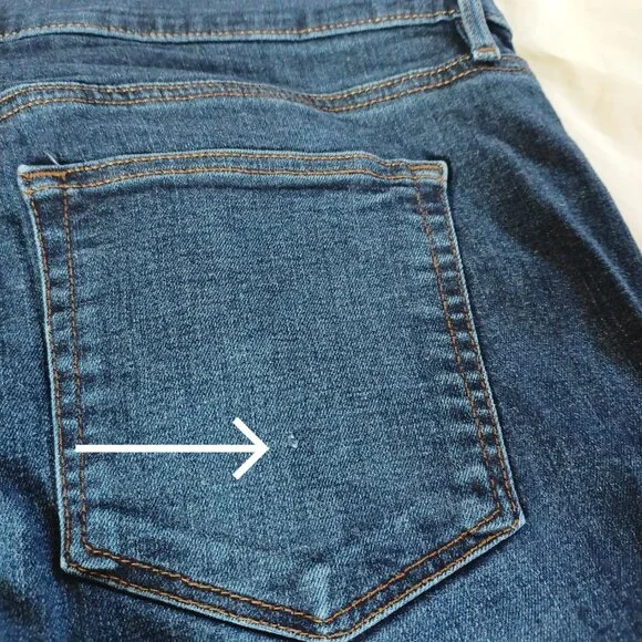 Loft Womens Skinny Jeans Dark Wash Highrise Ankle Length Stretch Size 32 Size 14 - Picture 7 of 14